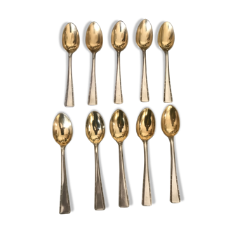 10 teaspoons Ercuis silver metal and vermeil