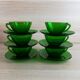 6 cups & vereco green saucers
