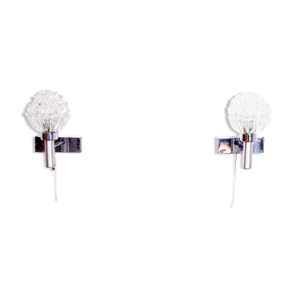 Pair of vintage glass wall light