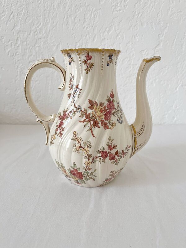 Cafetière verseuse en terre de fer Louis XV Sarreguemines