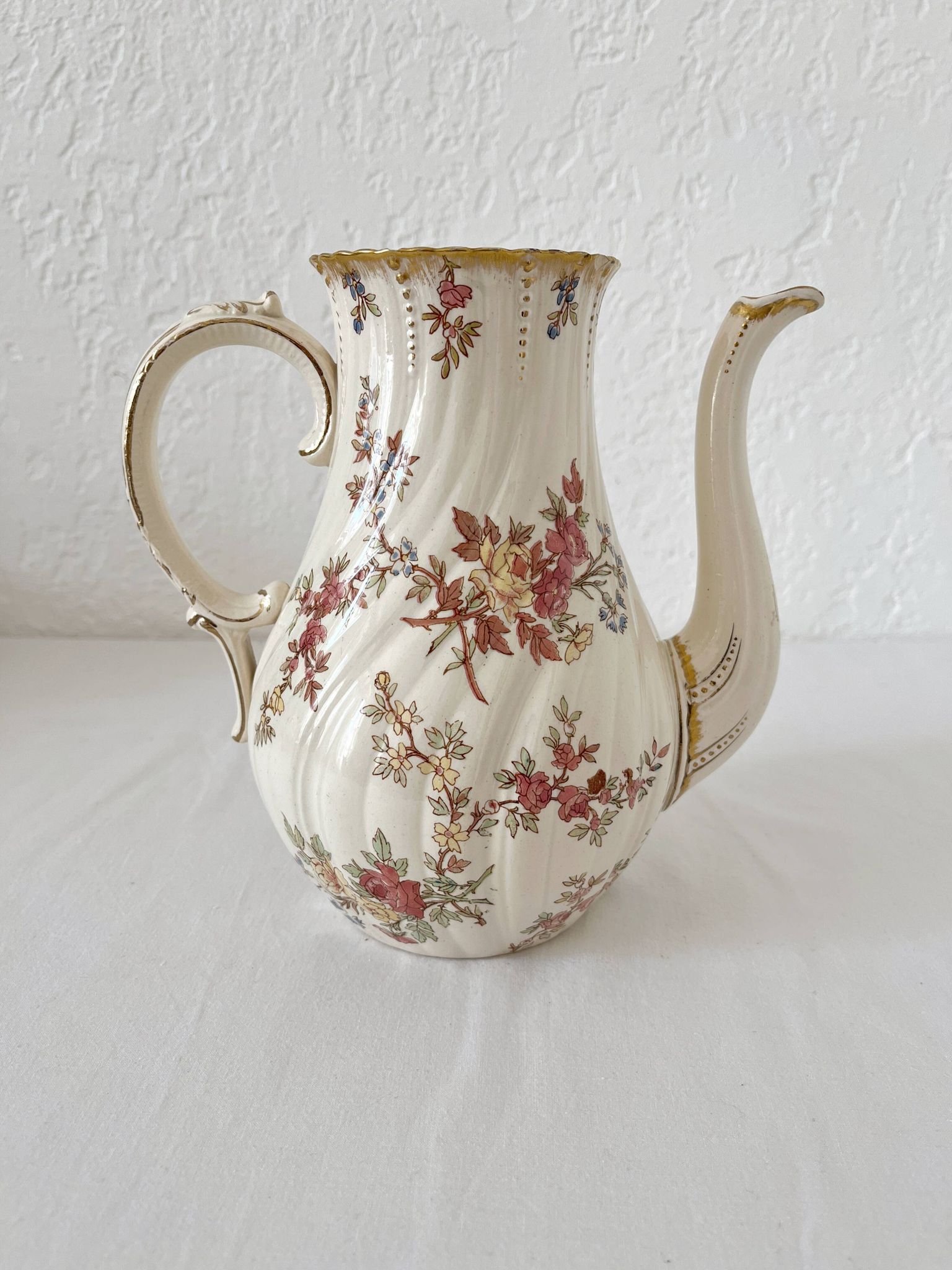 Louis XV style ironstone coffee pot from Sarreguemines