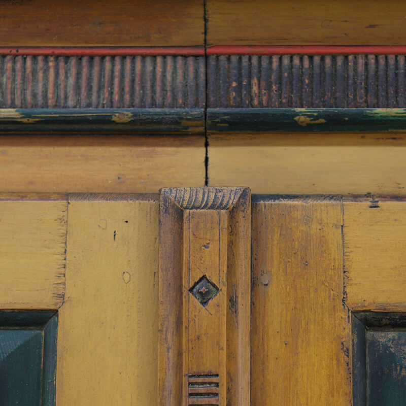 Rustic Farmhouse Folk Art Painted Bridal Cabinet