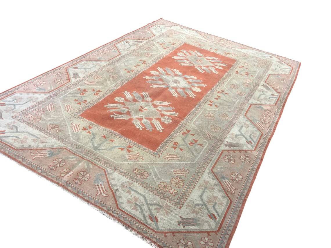 Oushak Handmade Floral Carpet