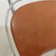Set of 4 French chairs in camel brown imitation leather and chrome 1960