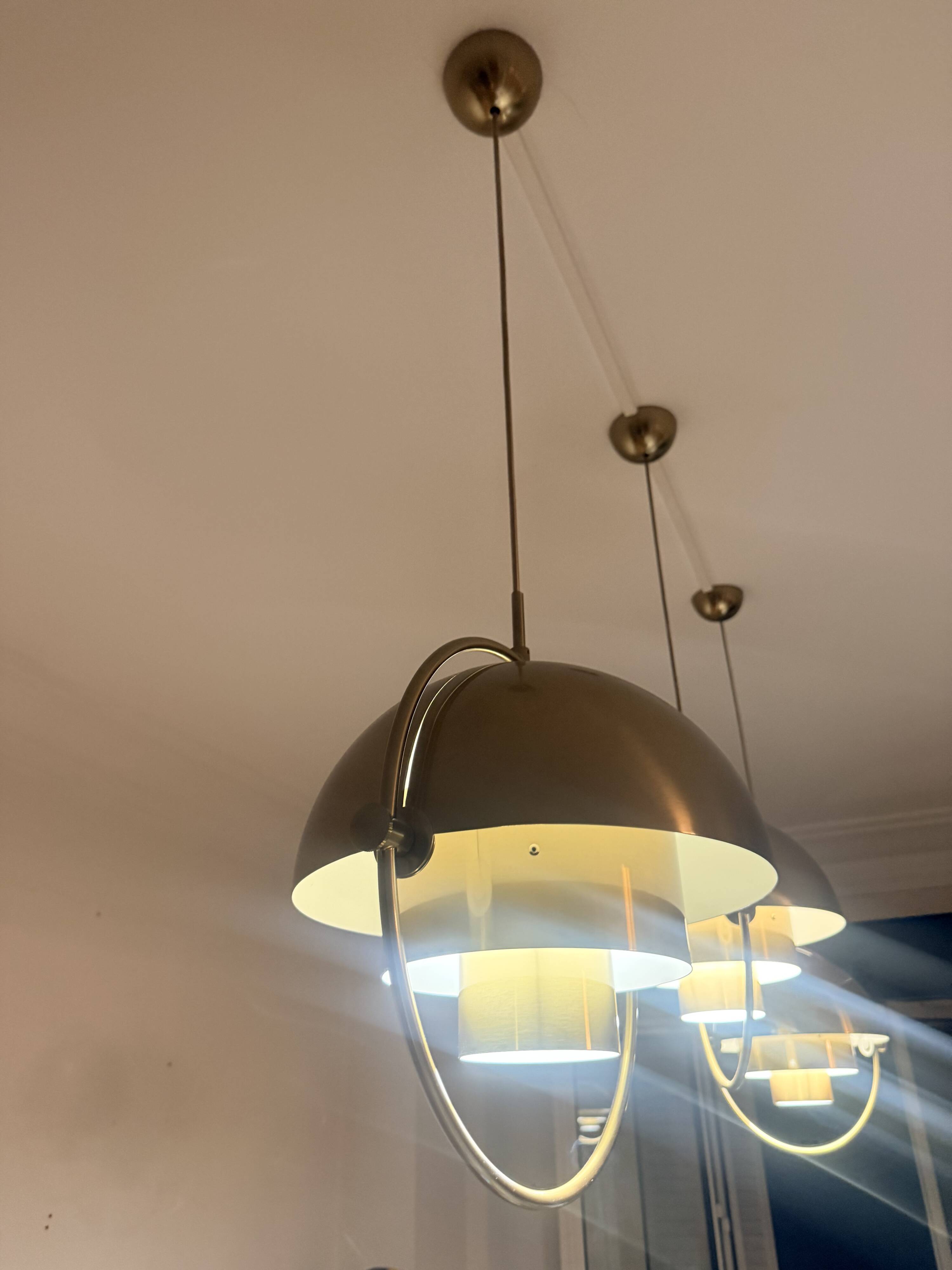 Set of 3 GUBI Multi-Lite pendants – Louis Weisdorf – Brushed brass