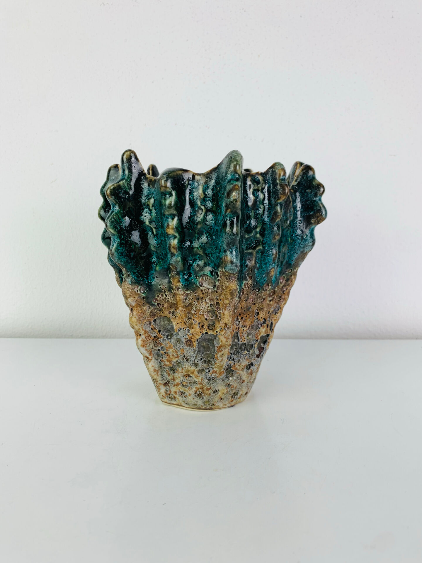 Vintage ceramic coral vase