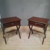 Pair of bedside tables with X-shaped base