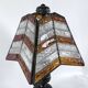 Monumental brutalist thick glass and metal table lamp by Longobard. Italy 1