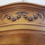 Vintage old walnut bed carved late nineteenth century