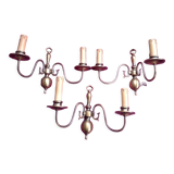 3 double brass appliques