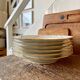Set of 6 hollow plates in white and gold porcelain