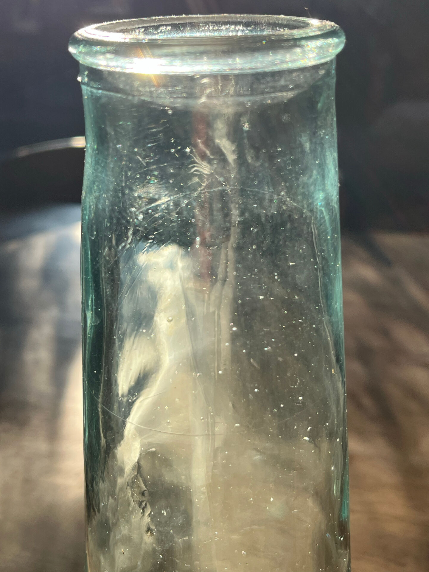 Transparent glass vase