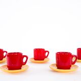 Set of ceramic mugs, Italian design, 1980s, made in Italy