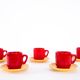 Ensemble de tasses en céramique, design italien, années 1980, fabriquées en Italie.
