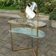 Brass and glass dressing table, with mirror, lighting and steering wheel, by Luigi Brusotti - 1940