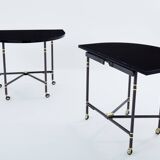 Maison Jansen table à manger Royal extensible laque noire 1960