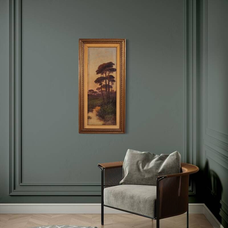 Peinture de paysage italien signée Marko du 19ème siècle.
