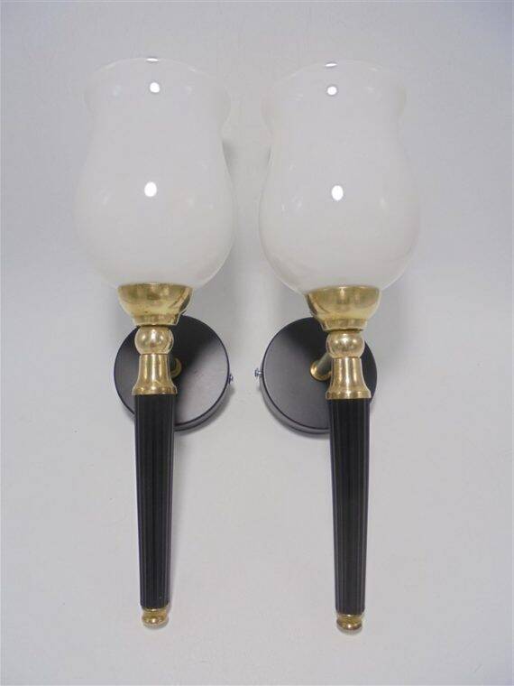 Pair of torch wall lights