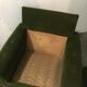 Paire de fauteuils, velours vert à roulettes, des années 70