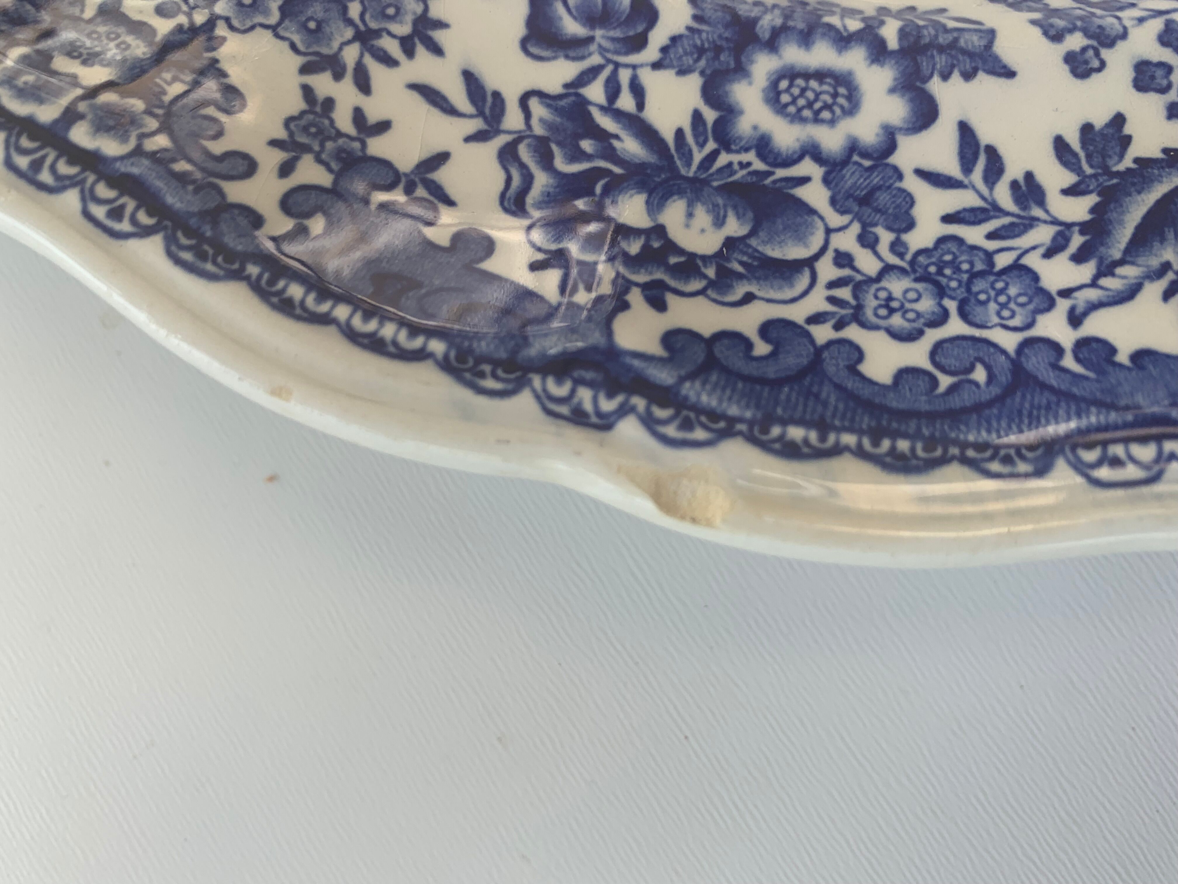 7 flat plates english pattern blue peasant scene vintage
