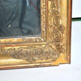 Old mercury mirror Restoration 19th century - Gilded frame with leaf
