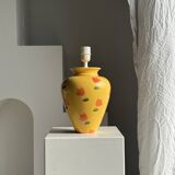 Large yellow lamp base with orange tulip shades, H46 D24