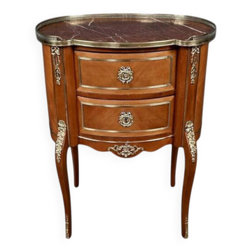 Small Kidney-Shaped Mahogany Chest of Drawers, Transition Style – Early 20th Century