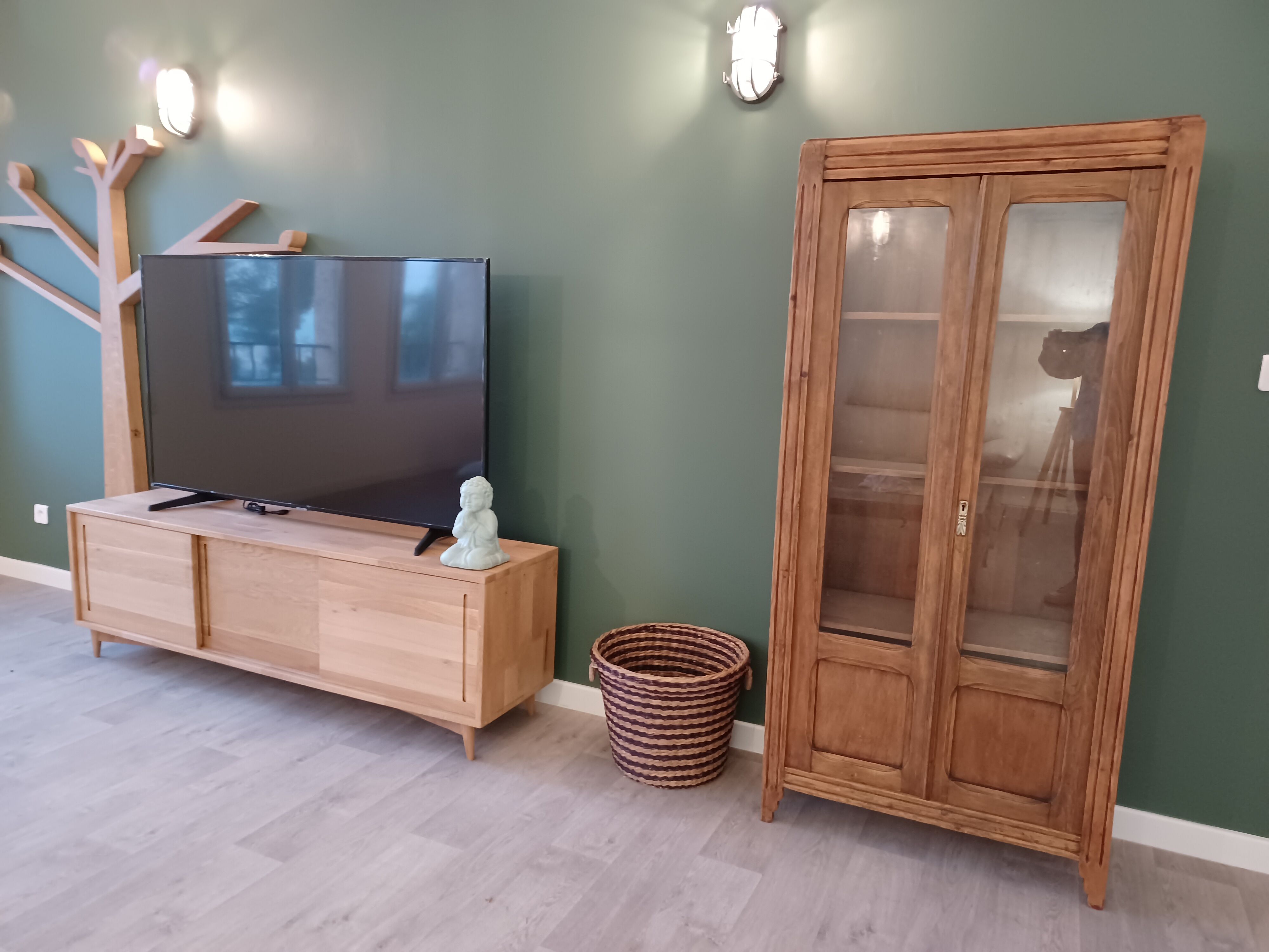 Art deco glass-glazed parisian wardrobe