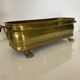 Antique brass planter with porcelain handles
