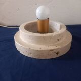 Lampe de table en travertin et verre, années 70