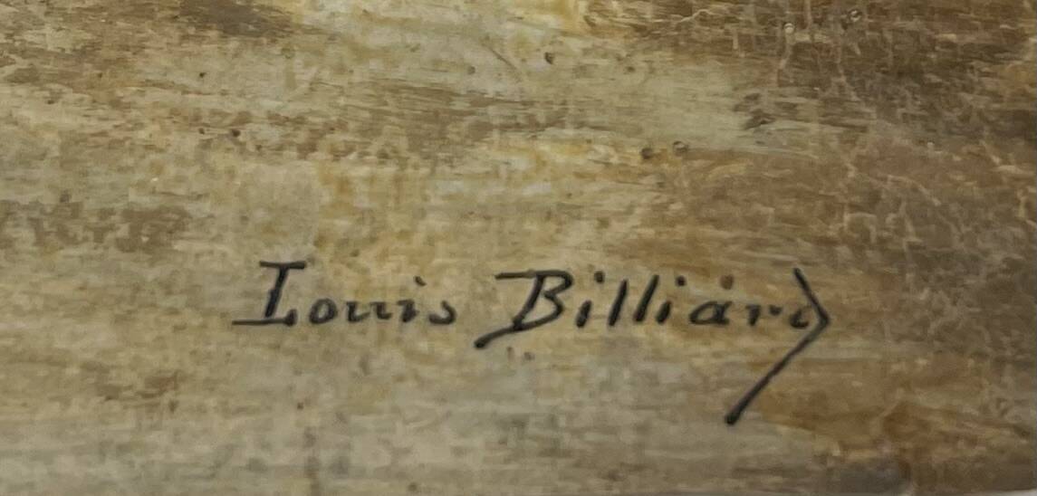 Painting of the port of Bordeaux signed Louis Billiard 1938