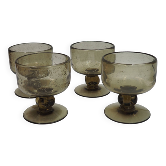 Verres à vin Biot en verre fumé marron-gris