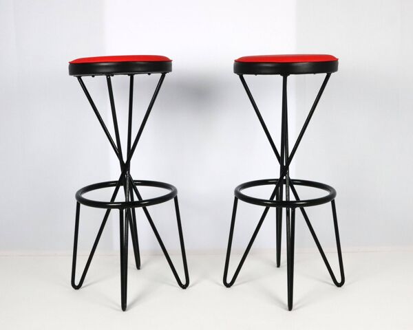 2 Tabourets Thonet 1950