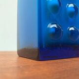 Mid-century German block glass bubble vase by Karl Friedrich Glass.