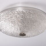 Vintage ceiling lamp with chrome and murano glass, 1960s