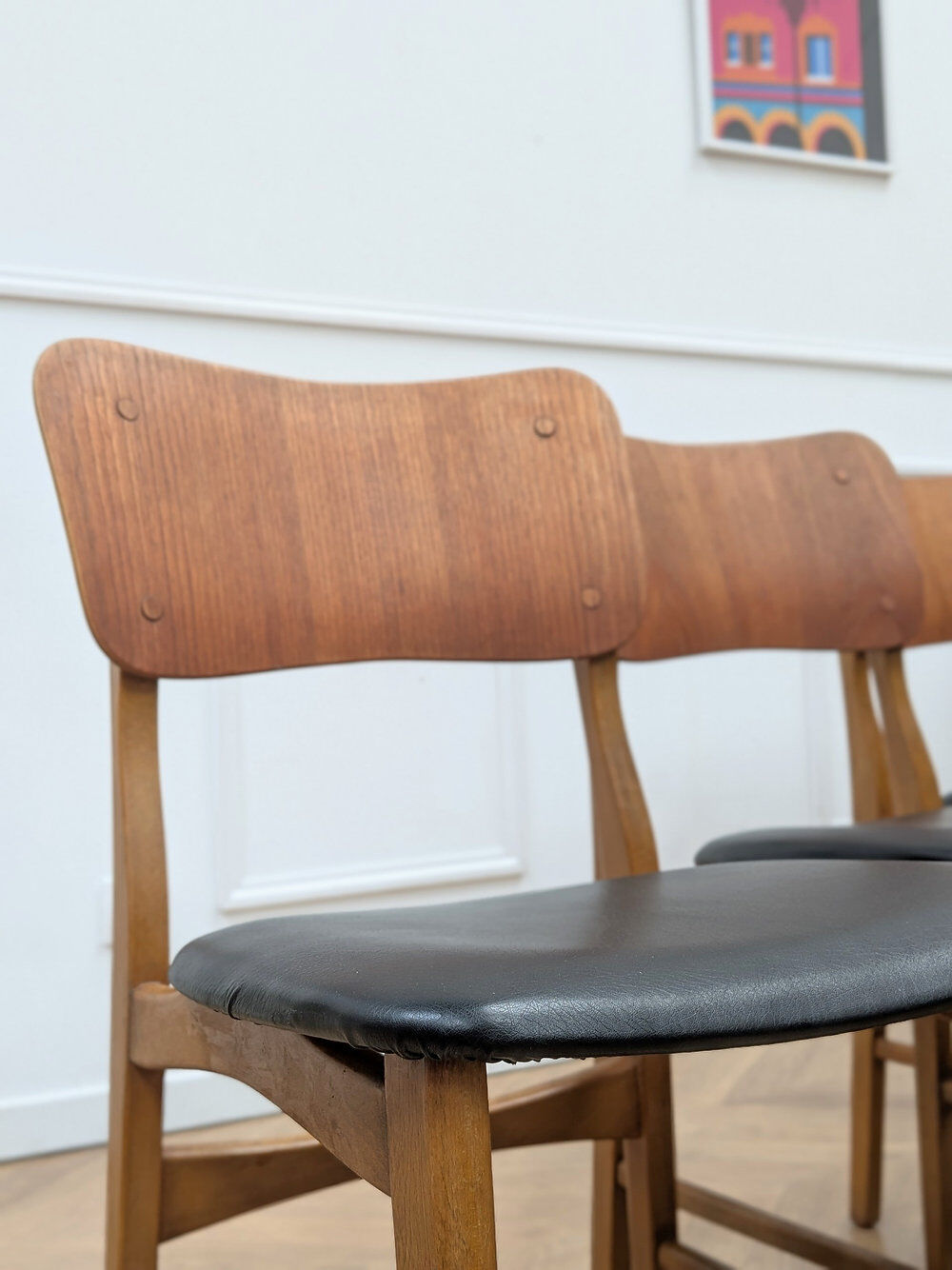 4 Scandinavian teak chairs
