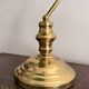Ancien Lampe Notaire Banquier Bureau Opaline Vert Laiton Doré
