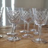 Service of 8 chiseled crystal glasses
