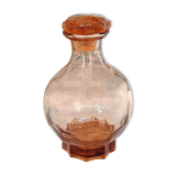 Salmon pink glass decanter