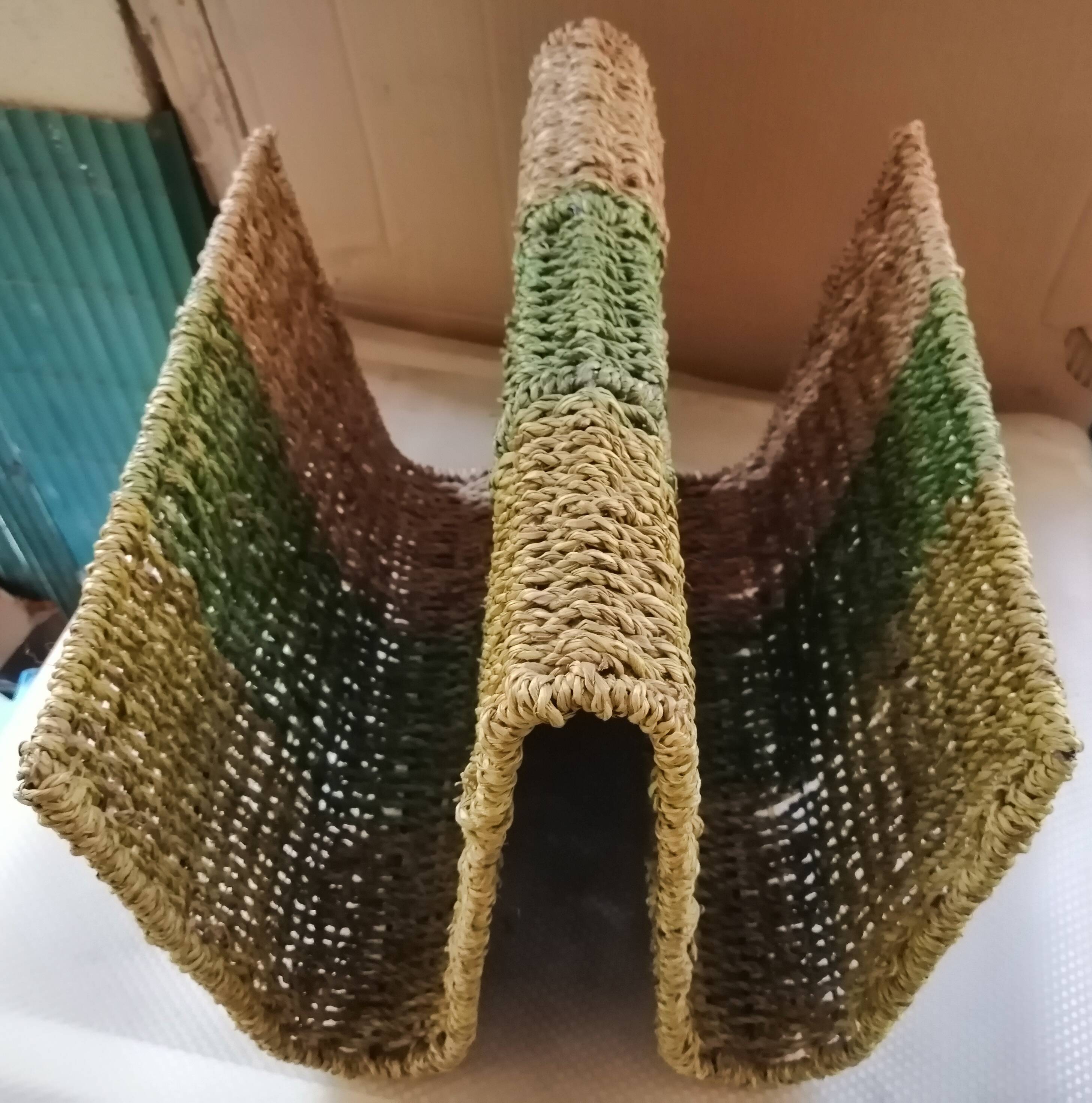 Scandinavian-style braided straw magazine door