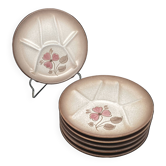 Compartmented plates in colored stoneware with Flower pattern