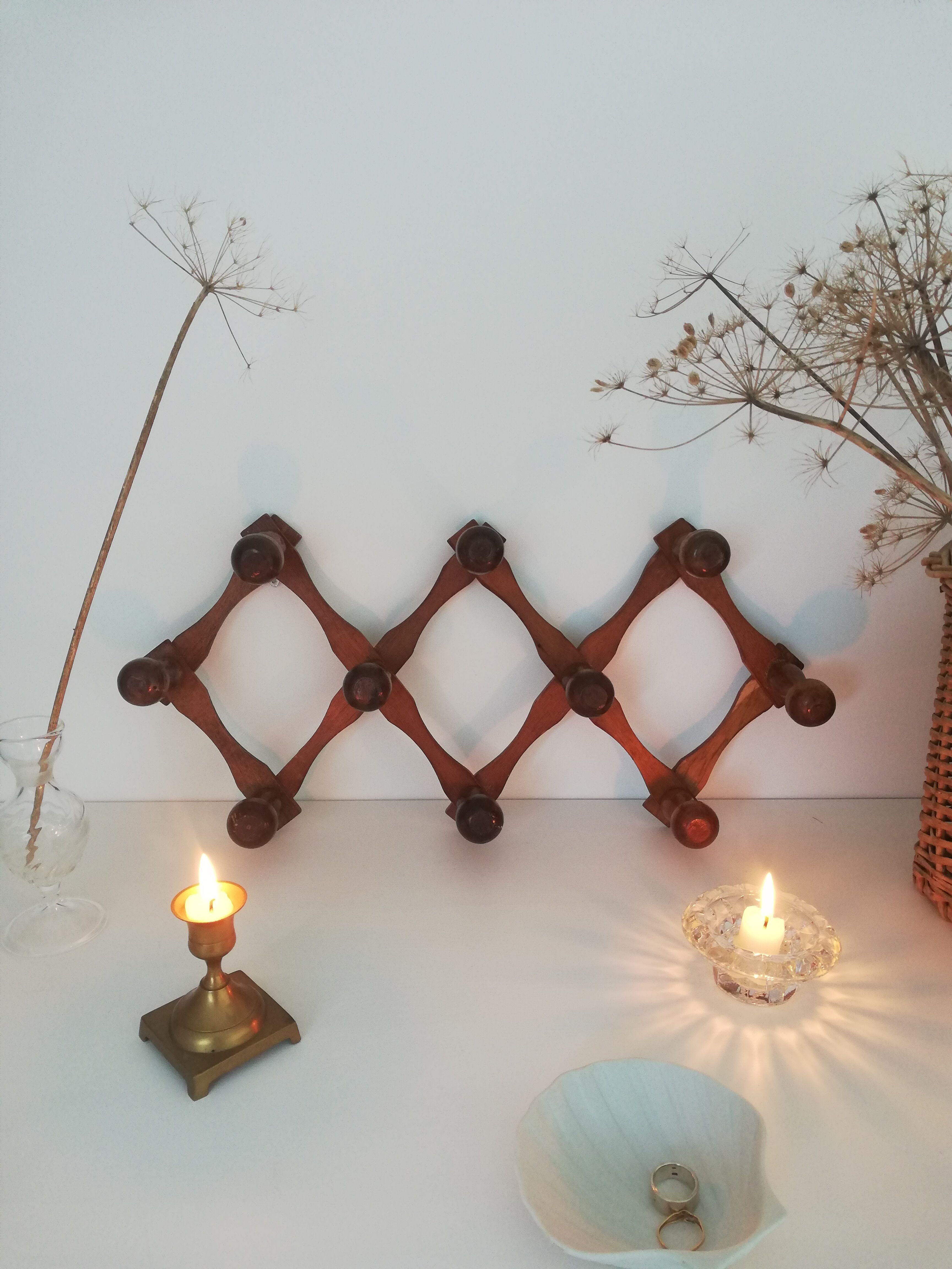 Vintage accordion coat rack