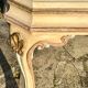 Table basse, vitrine d’exposition en bois peint polychrome