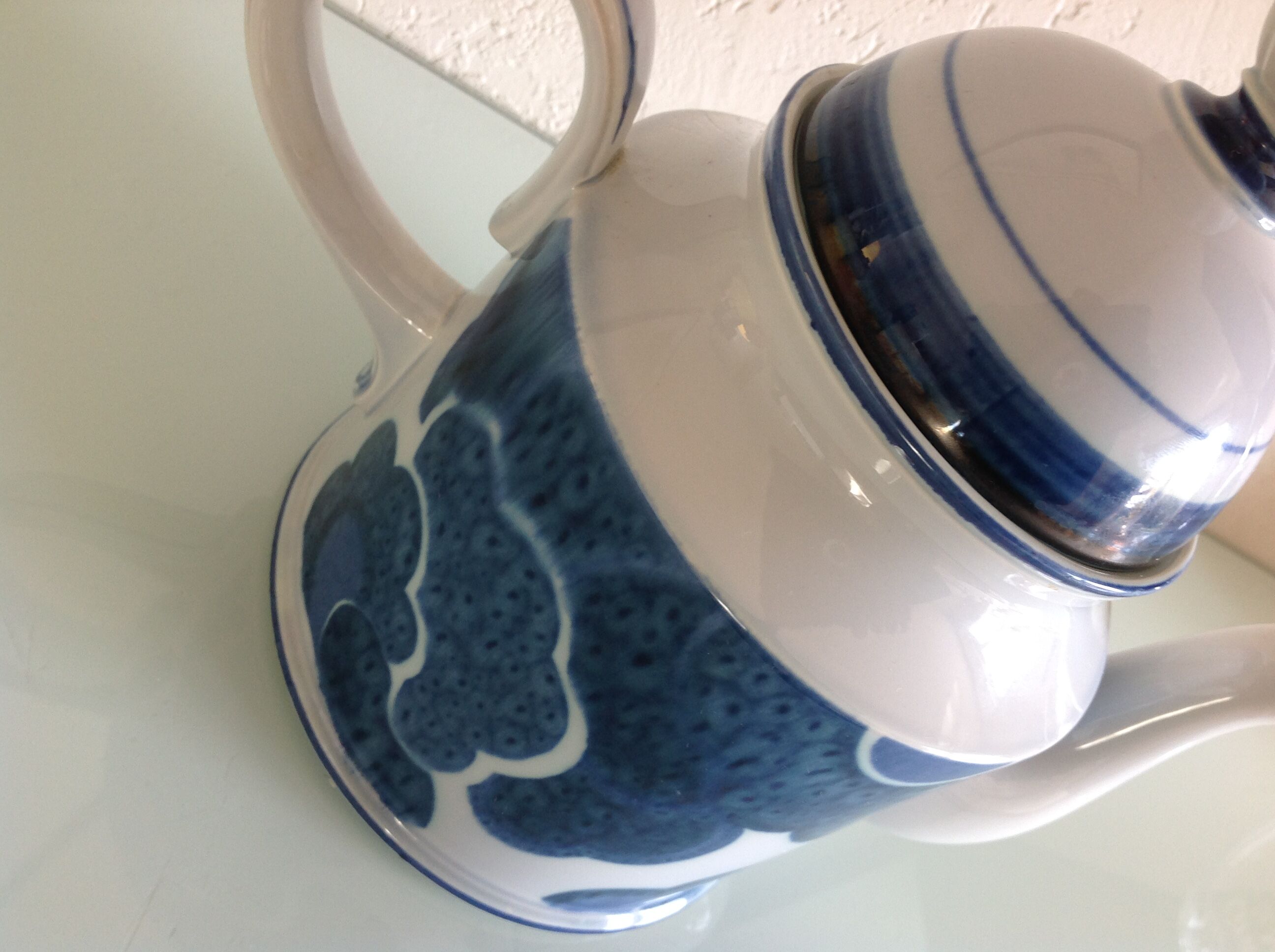 Cafetiere décor Blue Cloud by Villeroy - Boch / vintage 70s-80s