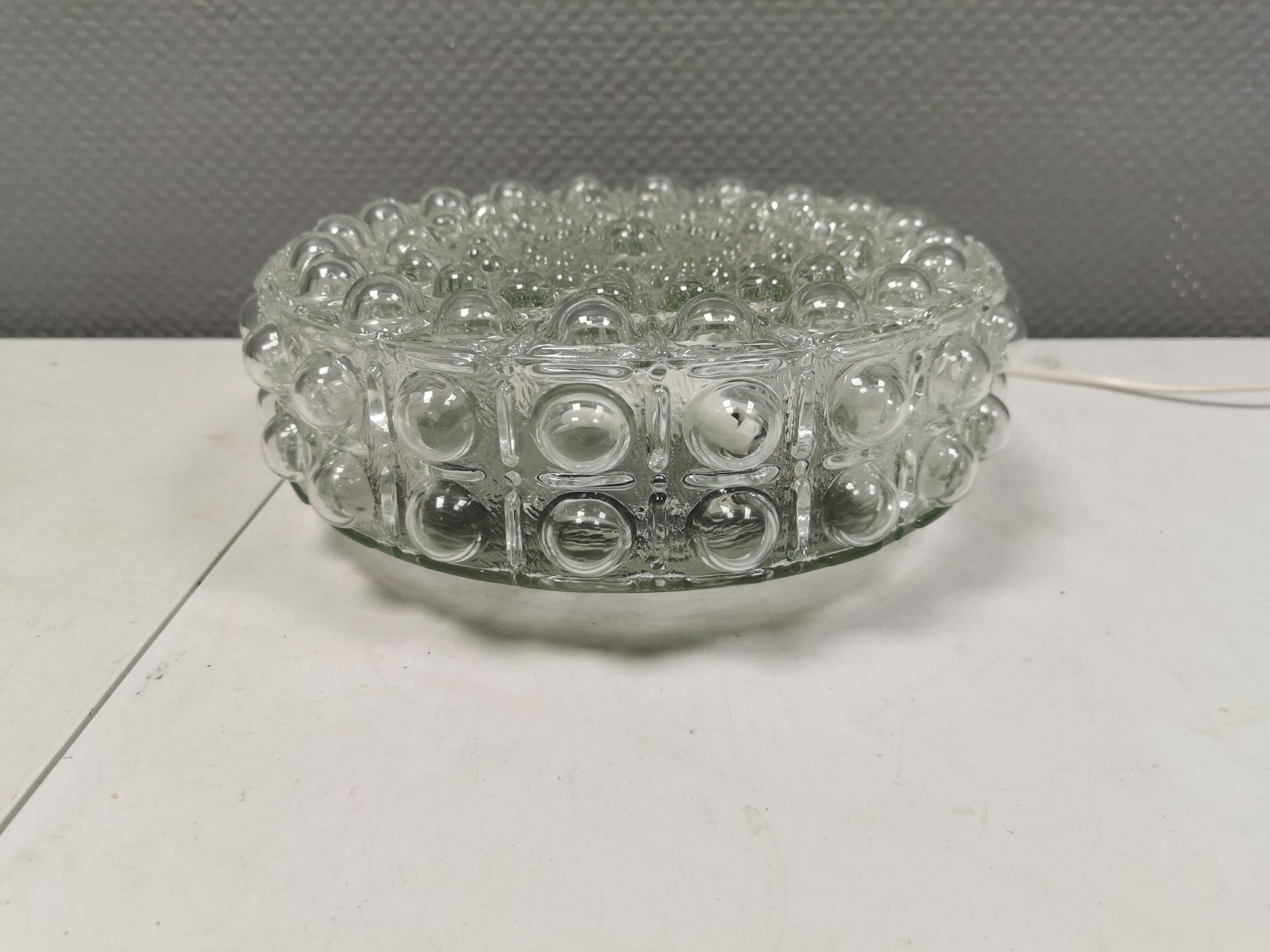 Large ceiling lamp in bubble glass by Nordisk Solar Denmark 1970-80s