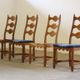 Vintage 1960s Danish Brutalist Oak High Back Chairs style of Henning Kjærnulf