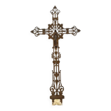 Calvary cross from the Napoleon III period in cast iron topped with the Virgin Mary