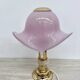Ensemble de 2 lampes de table en verre de Murano rose avec des détails en albâtre, années 1970.