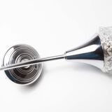 Torch wall lampof the 60s in silver and glass