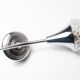 Torch wall lampof the 60s in silver and glass